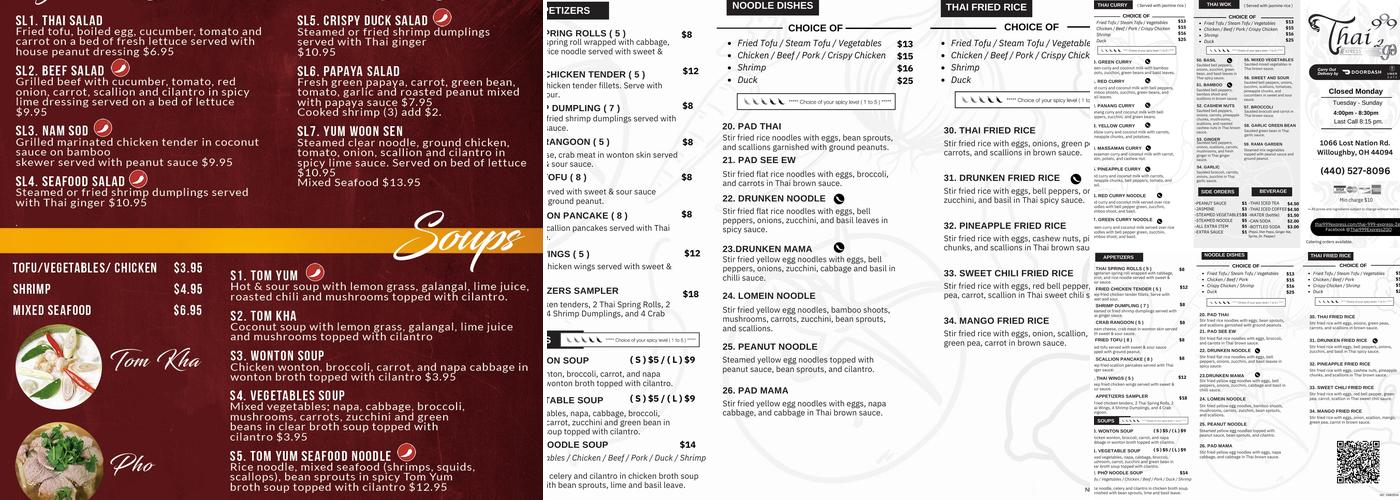Thai 999 Express 2Go Menu