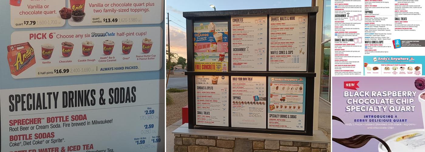Andy's Frozen Custard Menu