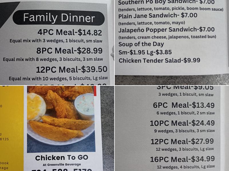 Chicken To Go Menu