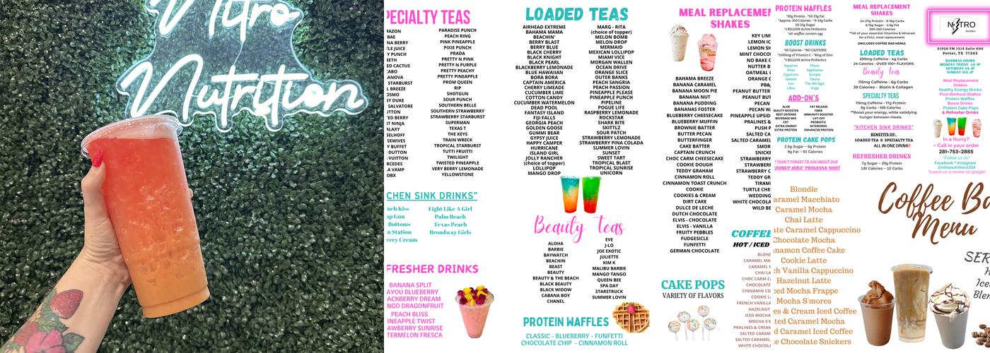 Nitro Nutrition Menu