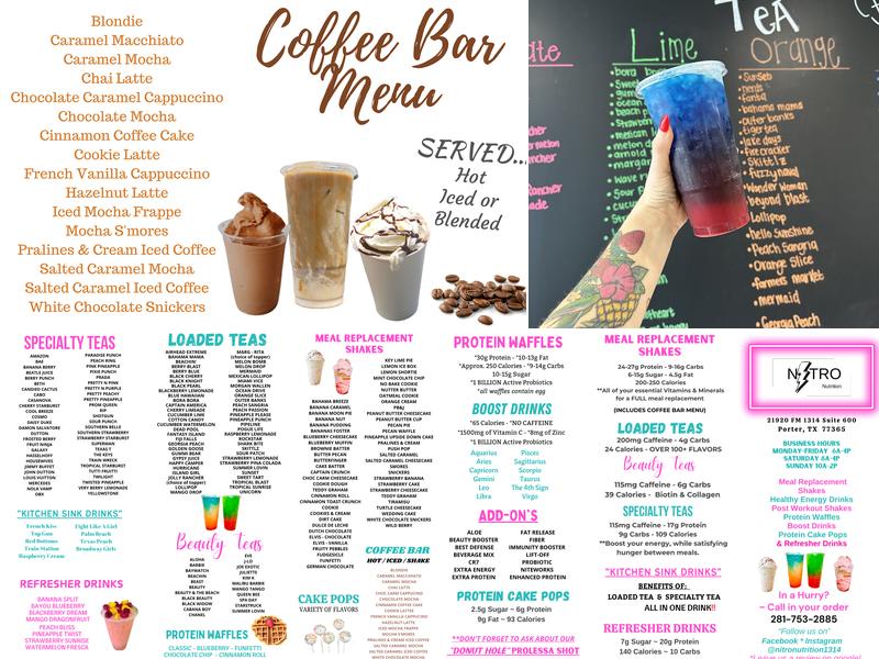 Nitro Nutrition Menu