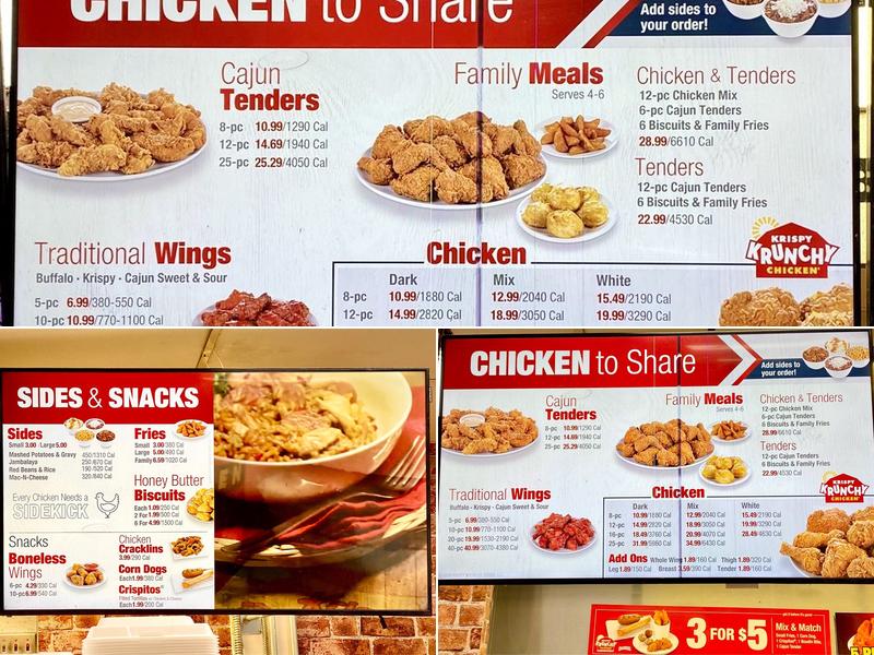 Krispy Krunchy Chicken Menu