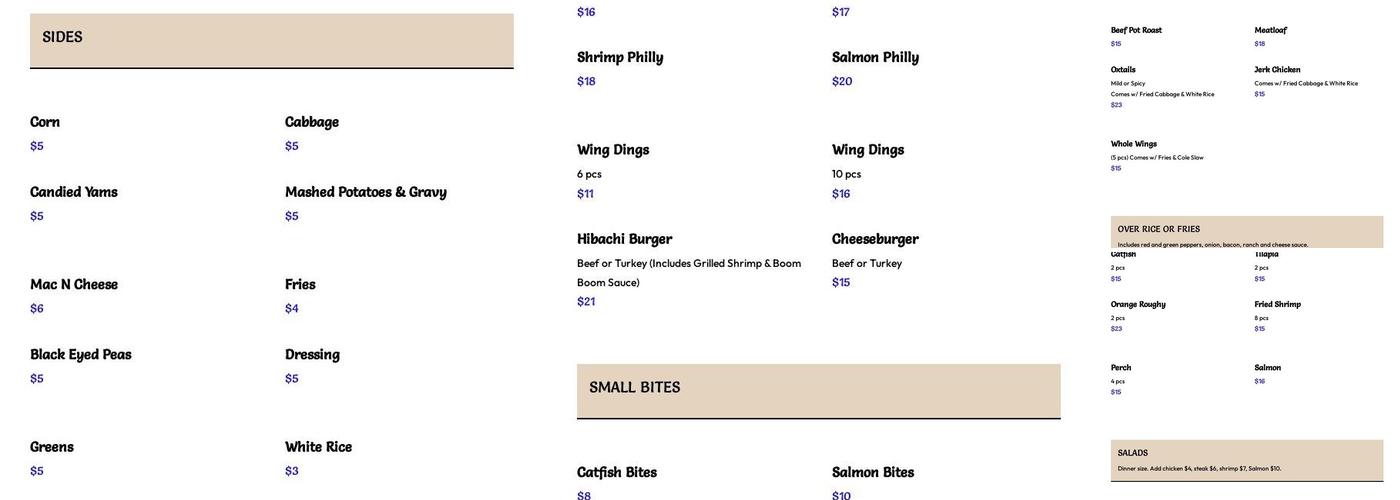 Crenshaw's Menu