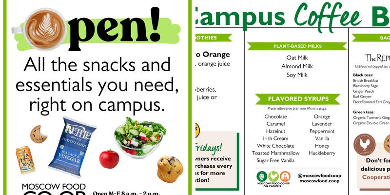 Co-op on Campus Menu