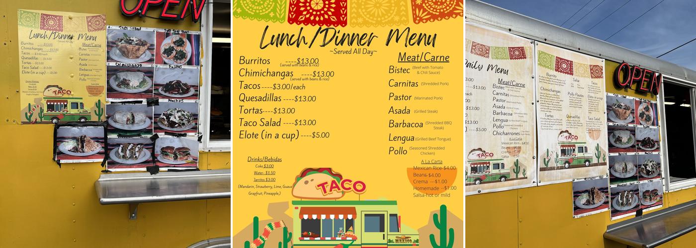 Medina's Tacos Menu