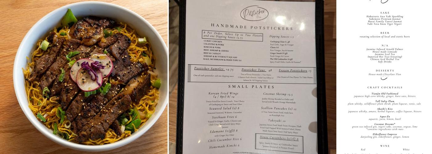 Potsticker Menu
