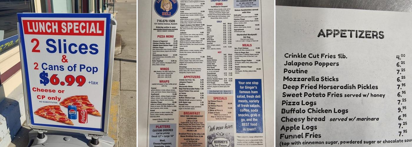 Lil Gingers Deli Menu