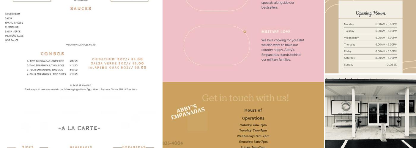 Abby’s Empanadas Menu