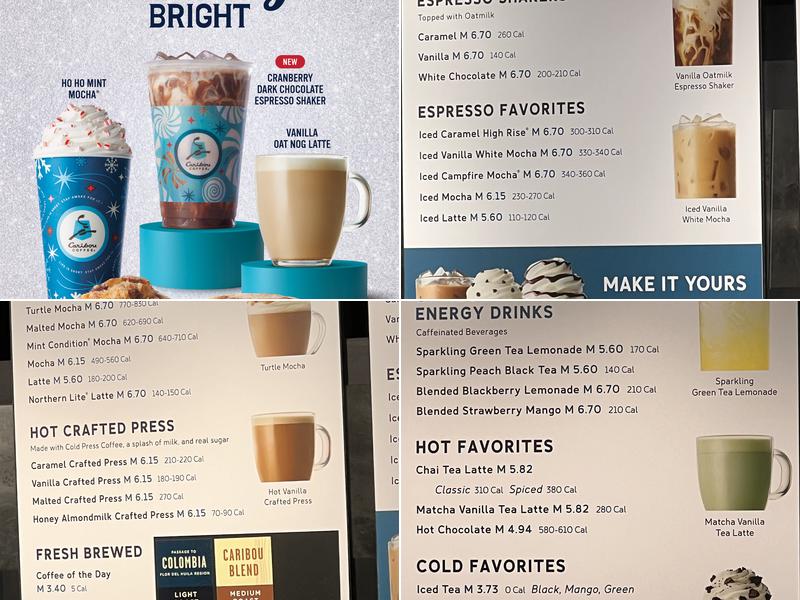 Caribou Coffee Menu