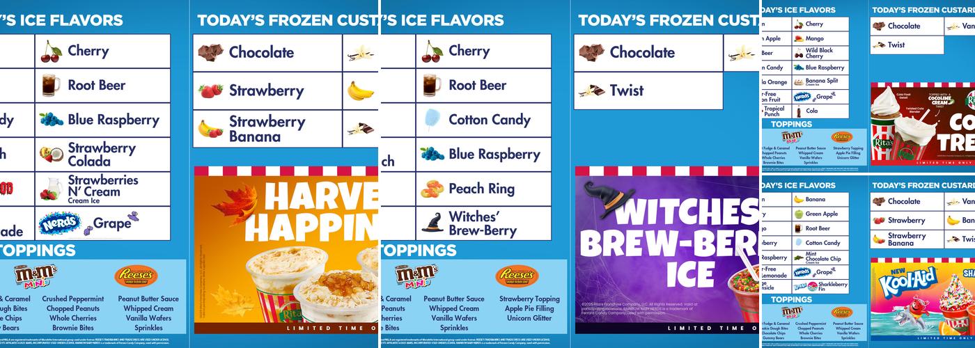 Rita's Italian Ice & Frozen Custard Menu