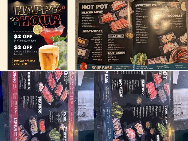 KPOT Korean BBQ & Hot Pot Menu