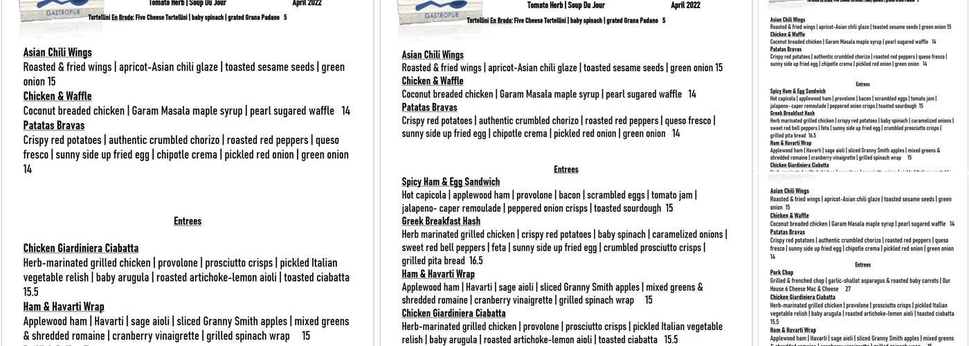 Crooked Spoon Food Truck Menu