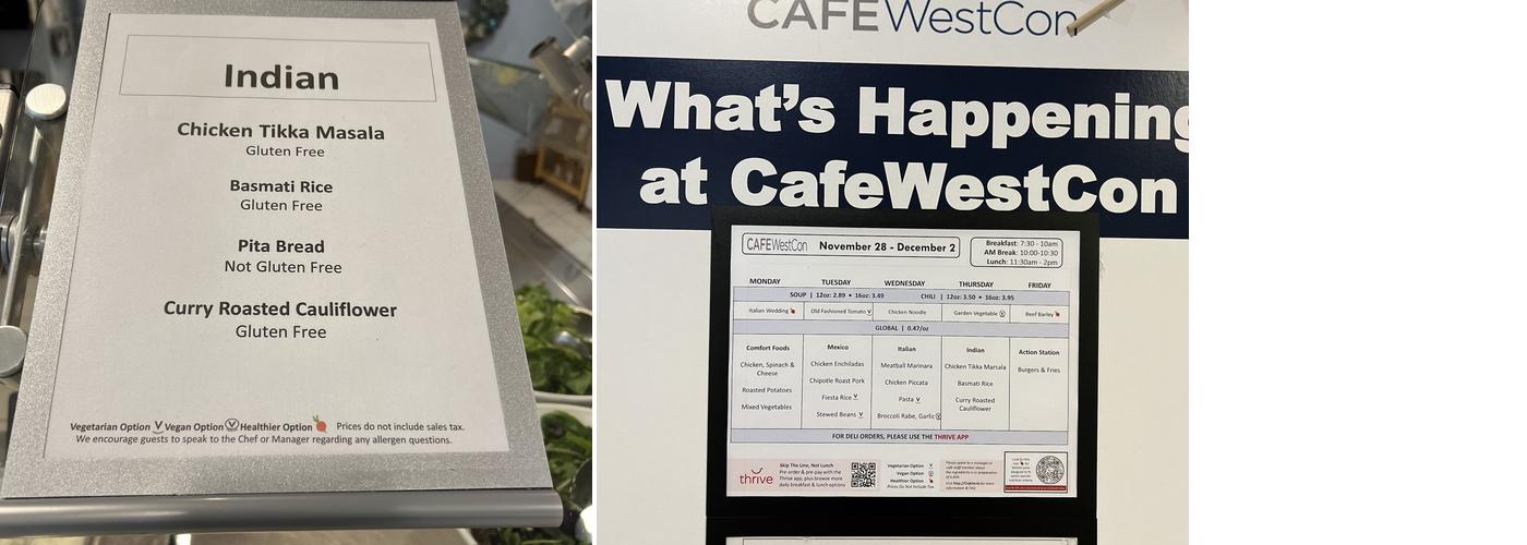 CafeWestCon Menu