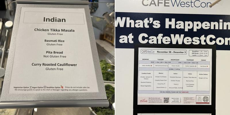 CafeWestCon Menu
