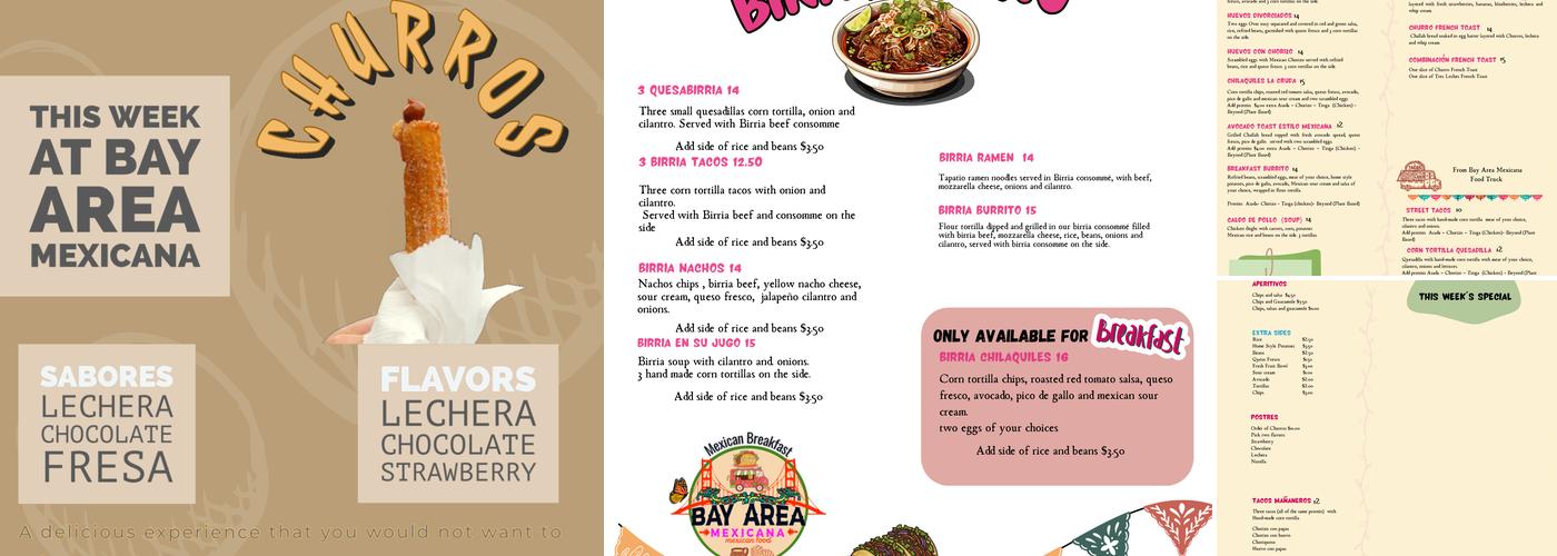 Bay Area Mexicana Restaurant Menu
