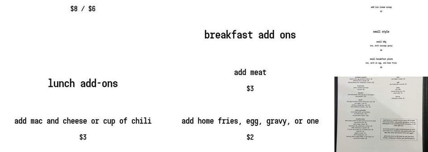 Bosio Biscuit Co. Menu