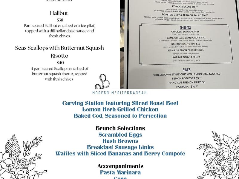 Ernie's On The Creek Menu