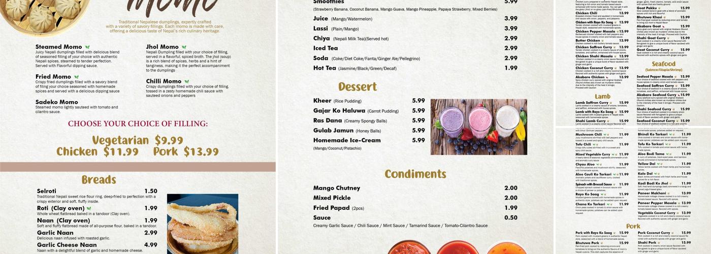 Diyo Fusion Menu