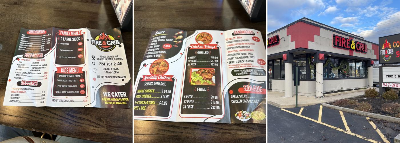 FIRE & GRILL Menu