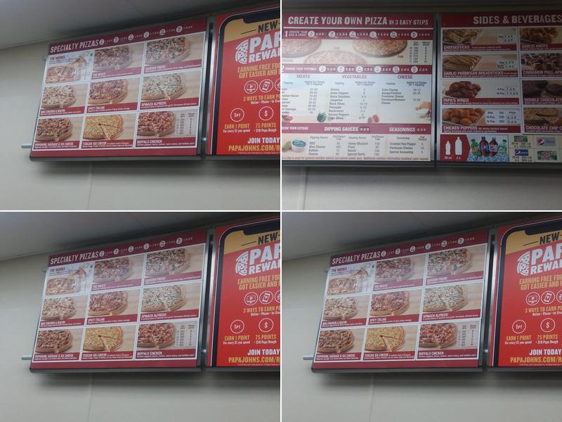 Papa Johns Pizza Menu