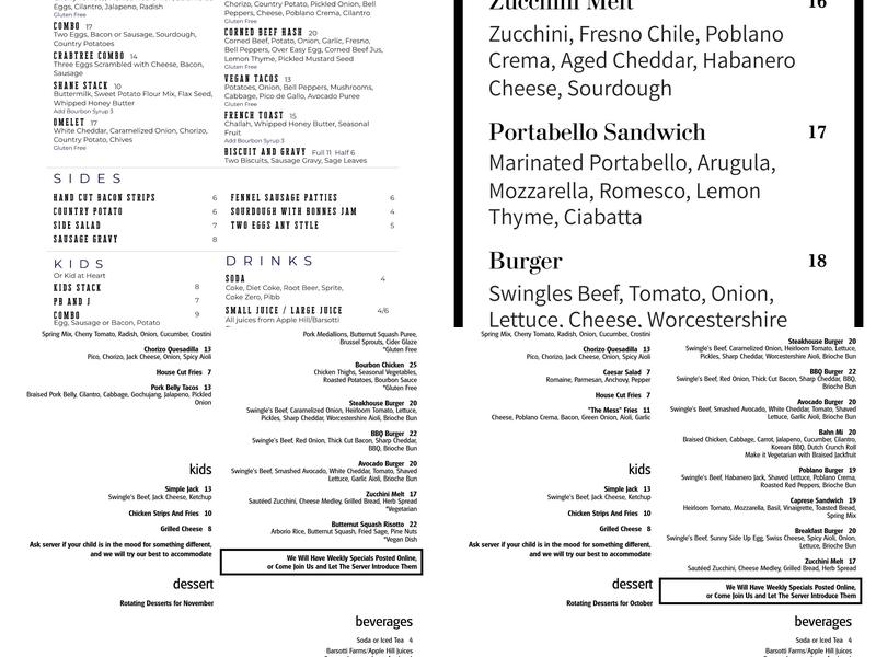 Graze Menu
