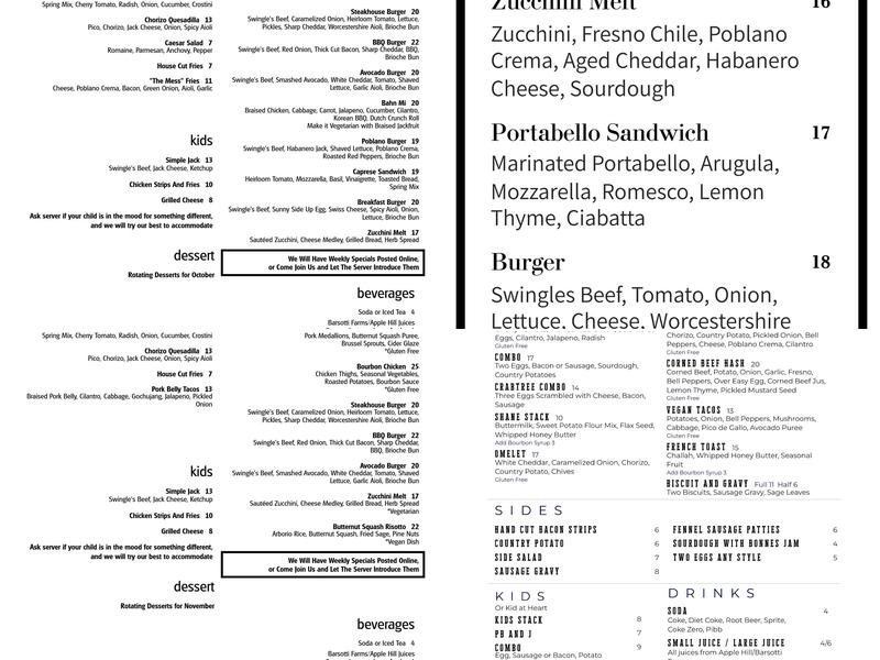 Graze Menu