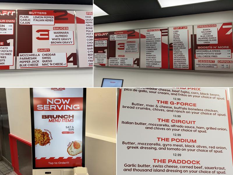 Spuds Potato Bar Menu