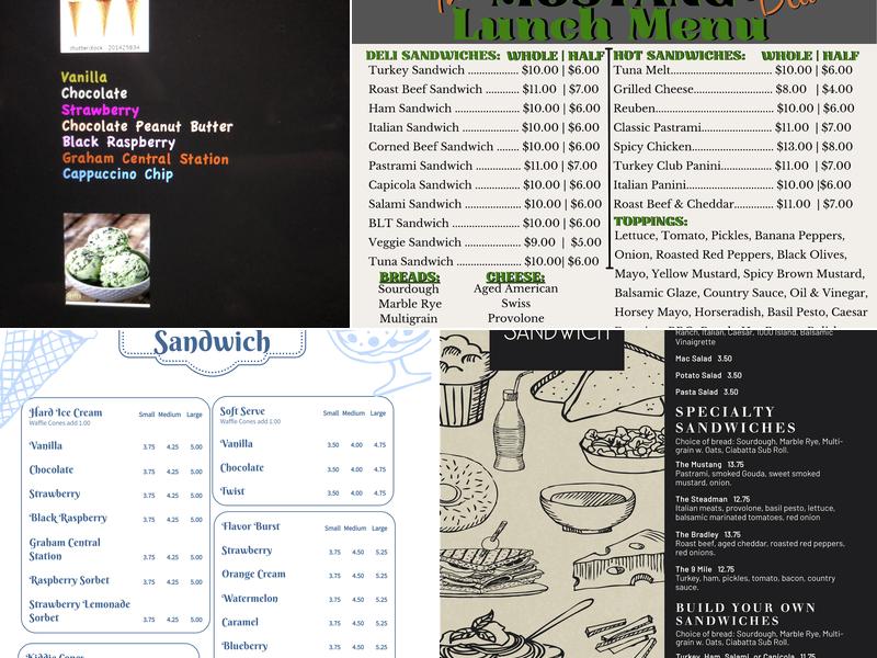 The Ice Cream Sandwich Menu