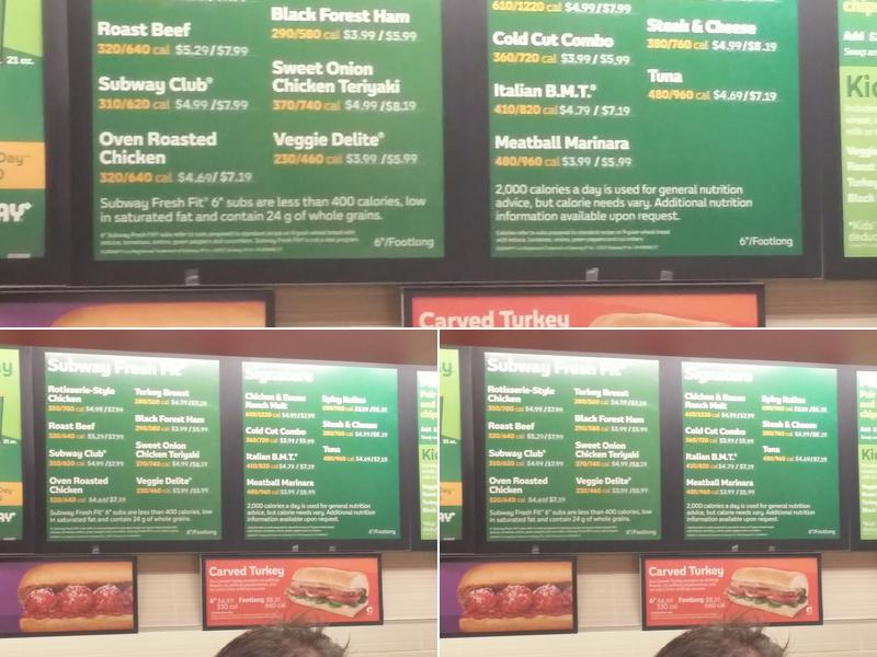 Subway Menu
