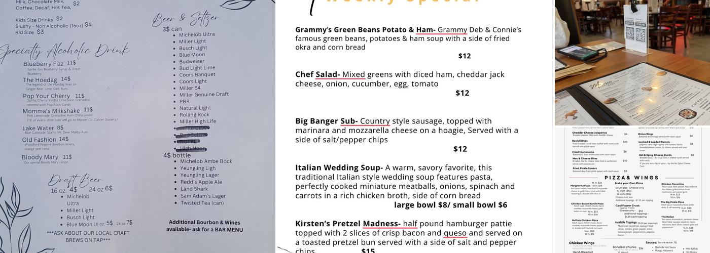 Lakeside Hideout Menu