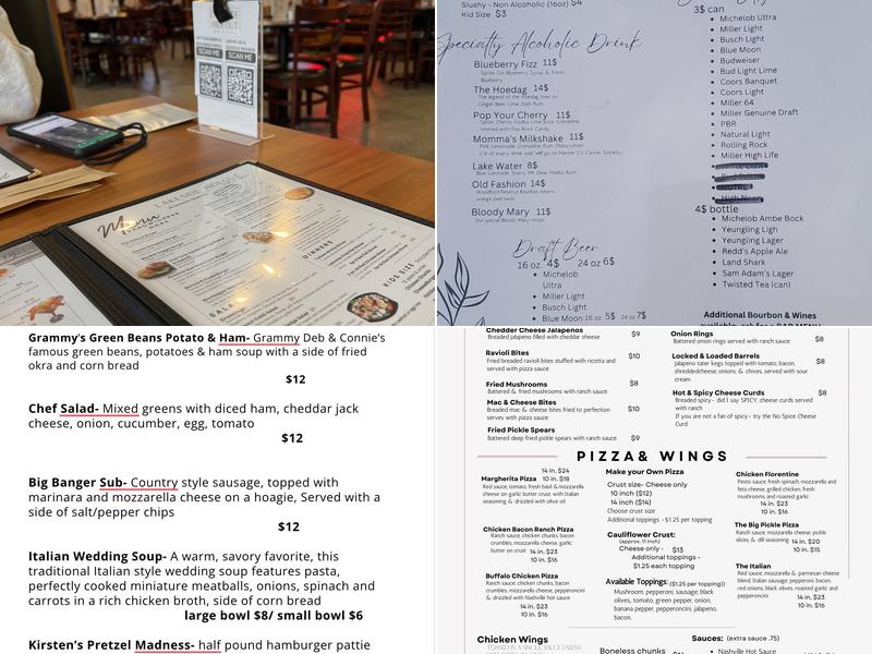 Lakeside Hideout Menu