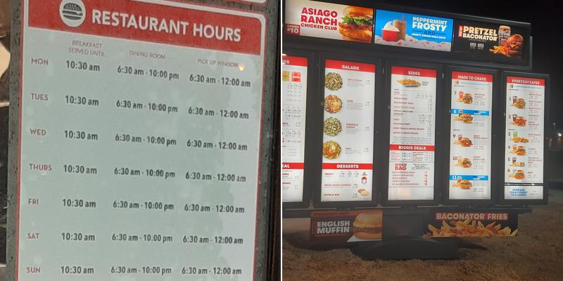 Wendy's Menu