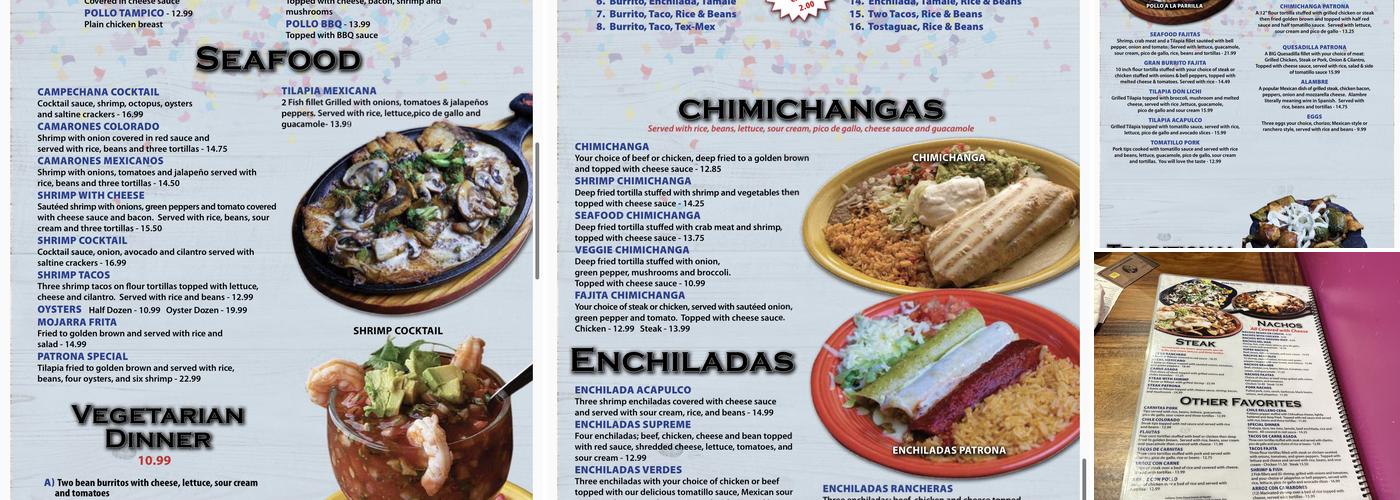 La Patrona Cantina and Grill Menu