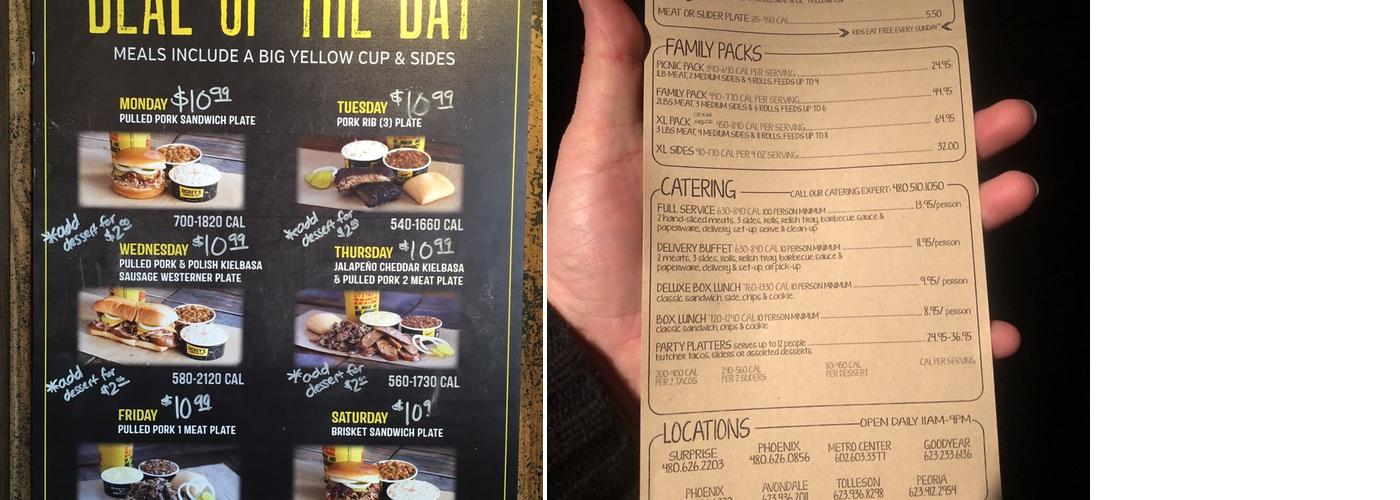 DIGREYS BARBEQUE PIT Menu