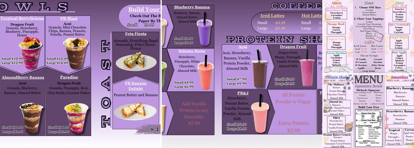 Molinaro's Fuel Bar Menu