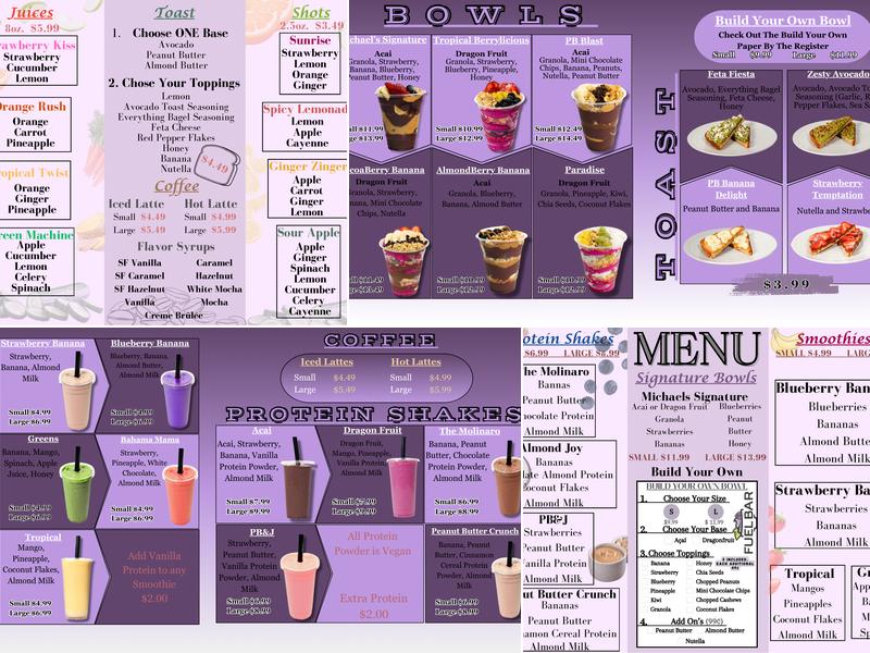 Molinaro's Fuel Bar Menu