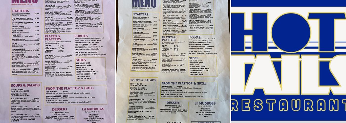 Hot Tails Menu