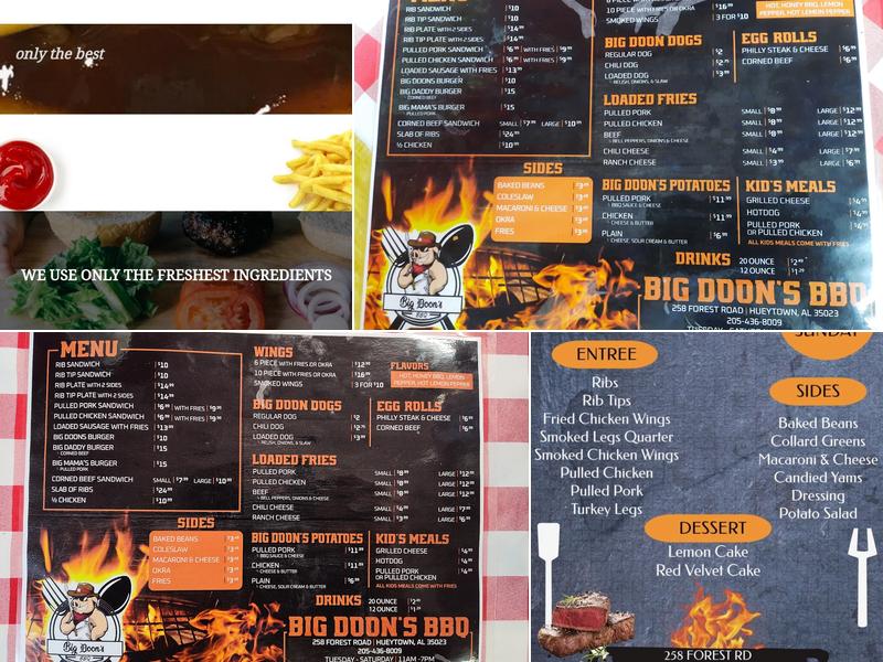 Big Doon's BBQ Menu