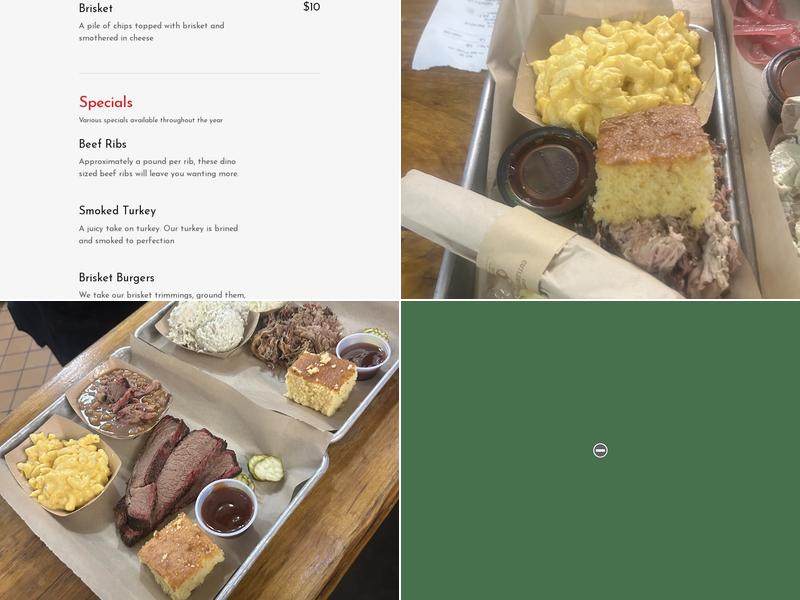 Bens Backdraft Barbecue Menu