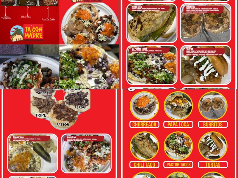 Ta’ Con Madre Taqueria Estilo Mazatlan Menu