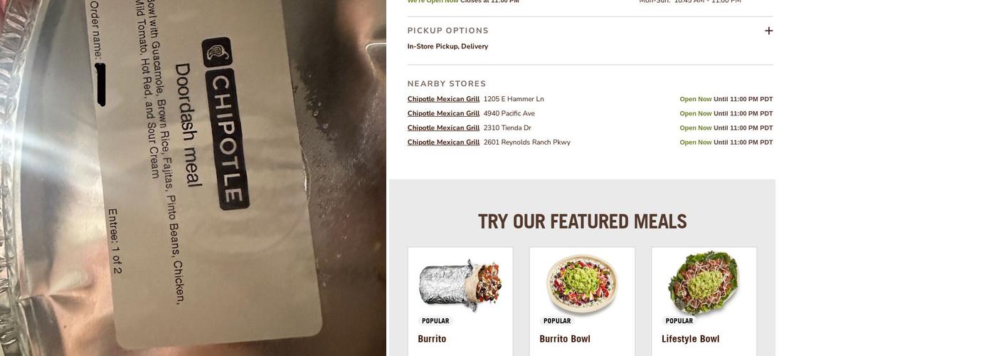 Chipotle Mexican Grill Menu