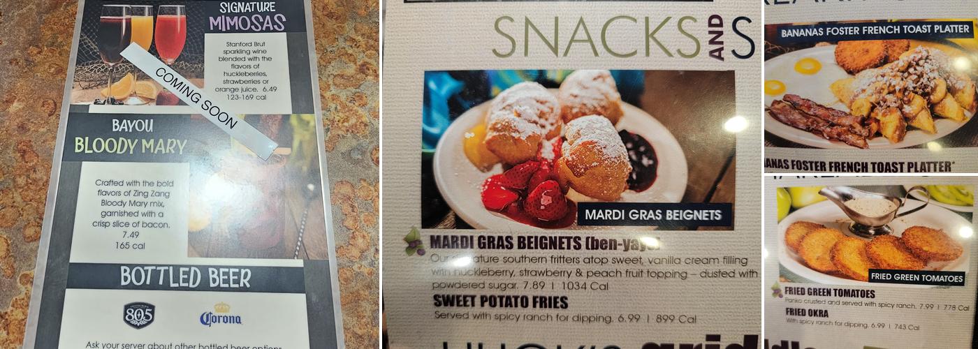 Huckleberry's Breakfast & Lunch Menu