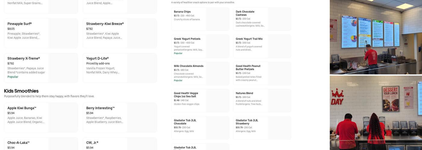Smoothie King Menu