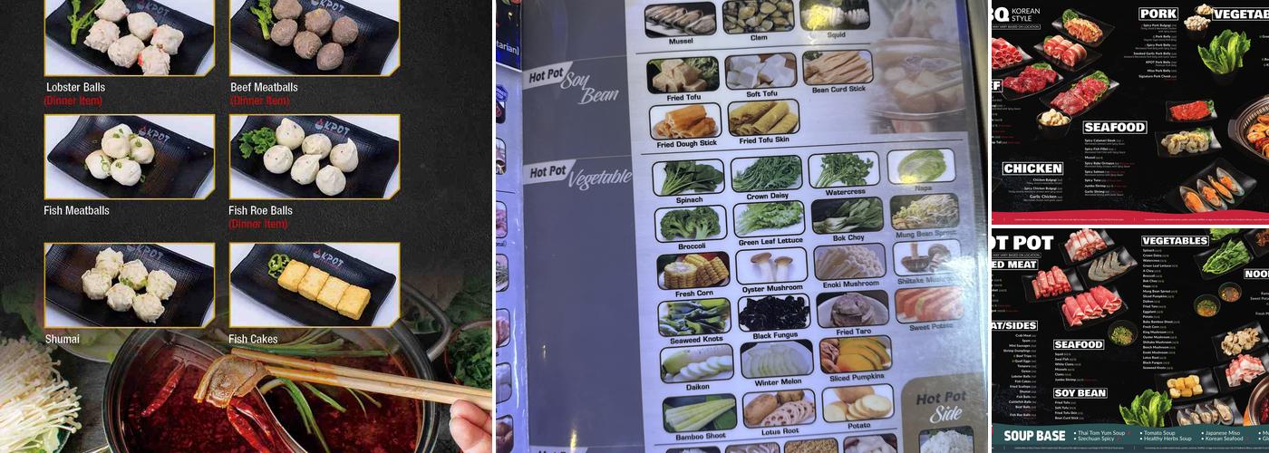 KPOT Korean BBQ & Hot Pot Menu