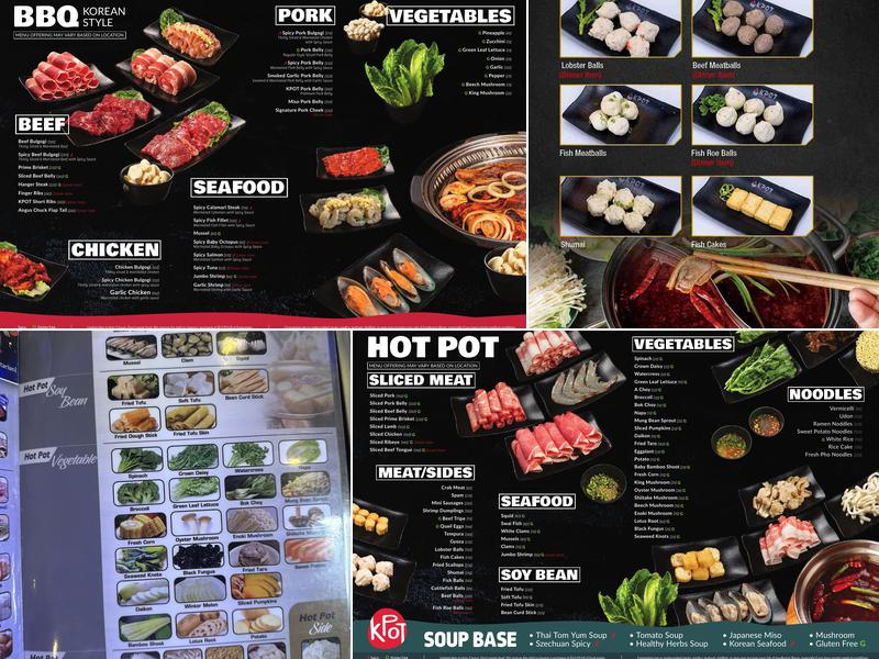 KPOT Korean BBQ & Hot Pot Menu