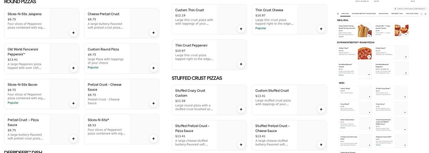 Little Caesars Pizza Menu