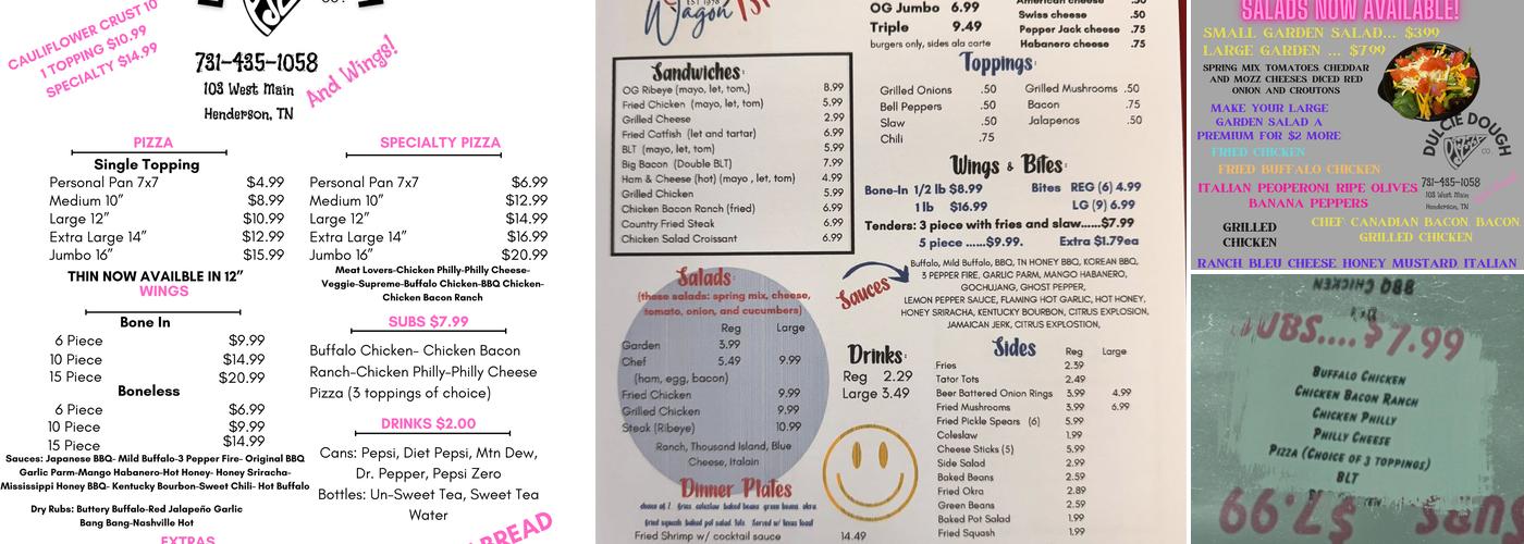 Dulcie Dough Pizza Co Menu