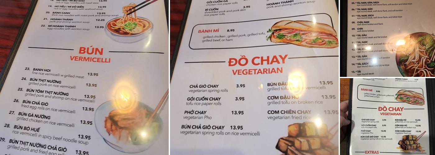 Phở 60 Cafe Menu