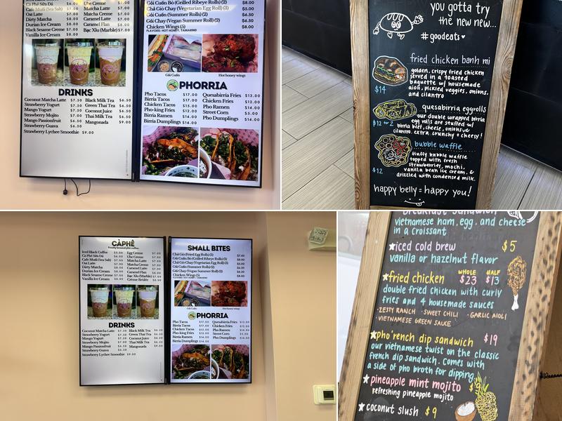 Baguette X Phorria Menu