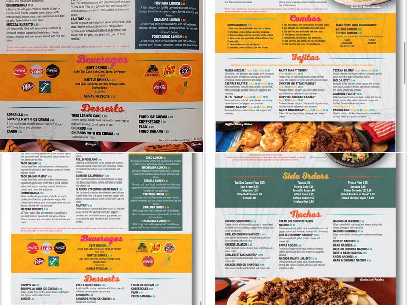 MEZCAL COCINA MEXICANA Menu